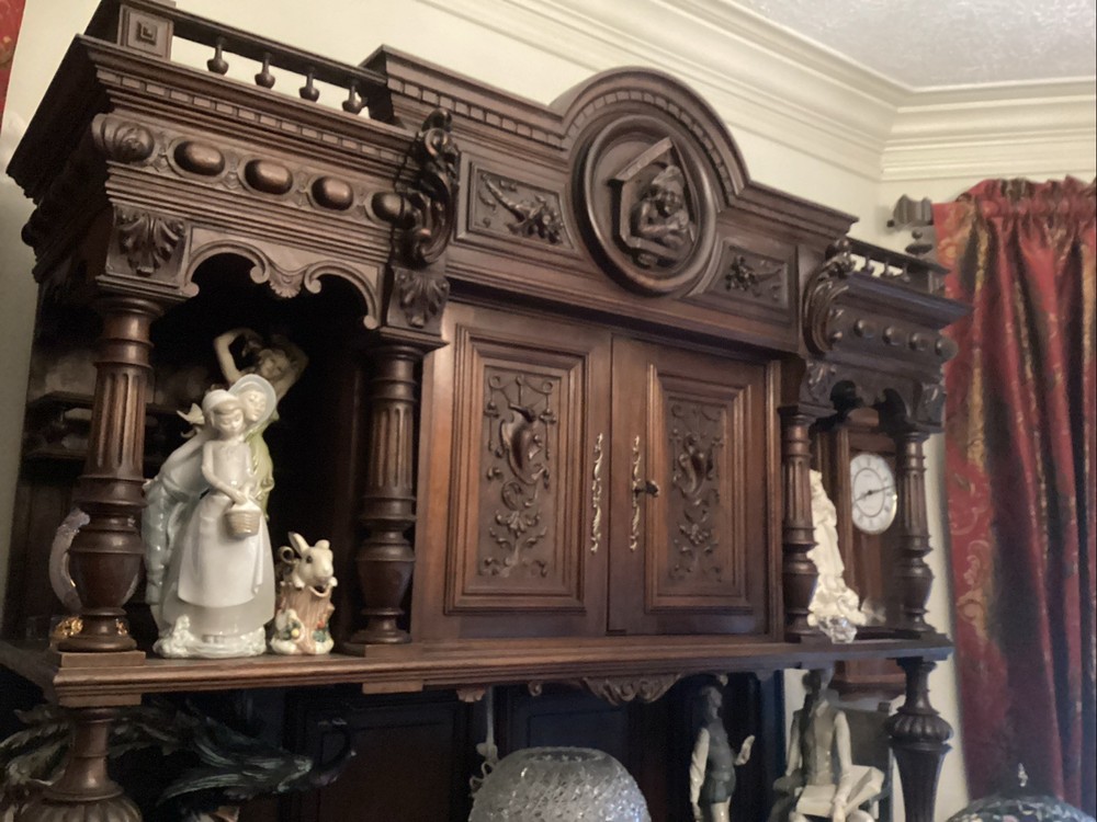 French Renaissance Carved Antique Server Sidebar