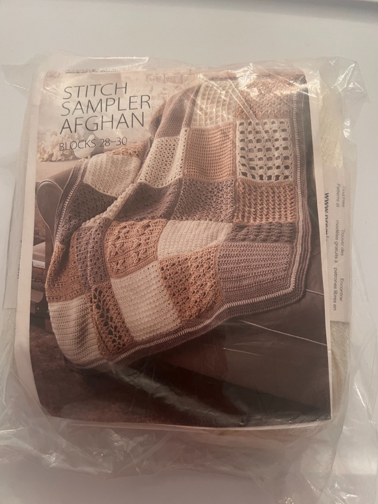 Annie’s Stitch Sampler Crochet Afghan Yarn & Pattern Blocks 4-6 Sealed In Pack