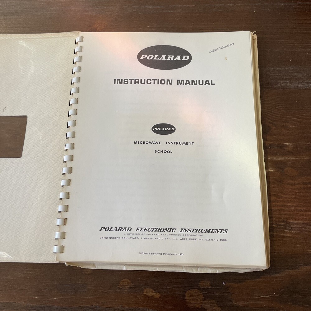 Polarad Models School Microwave Instrument Instruction Manual