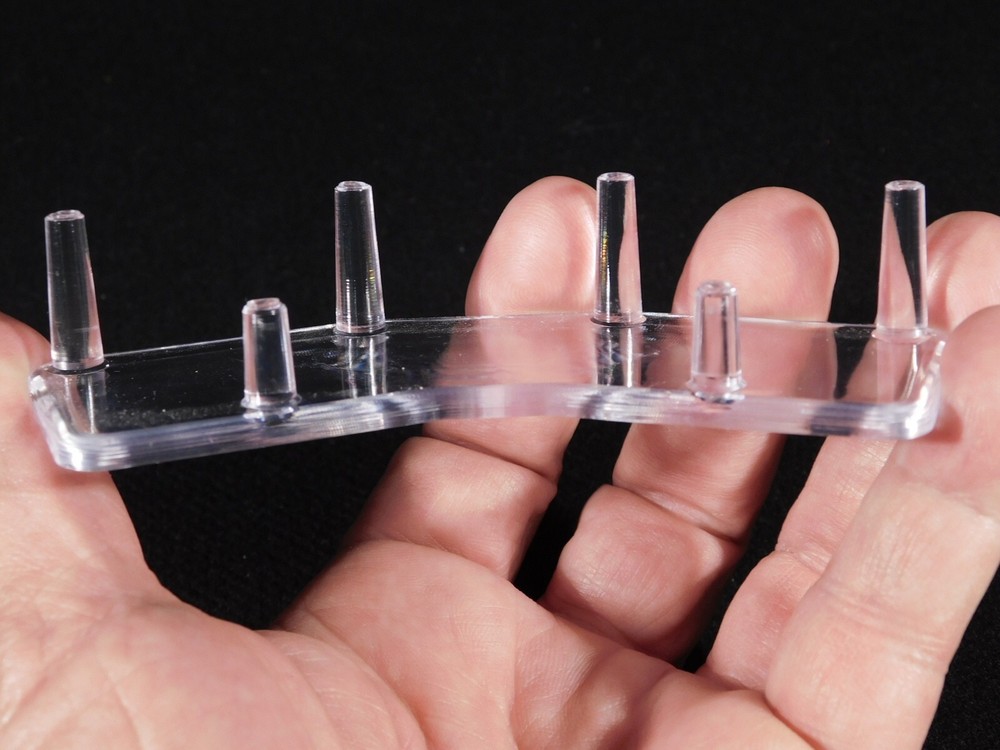 DOUBLE Three Post SPHERE Display Stand SMALL Size Clear Acrylic
