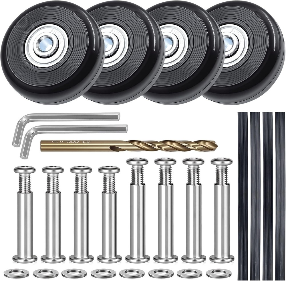 4 Sets Luggage Wheels Replacement Kit - Compatible with Samsonite and Other Inli
