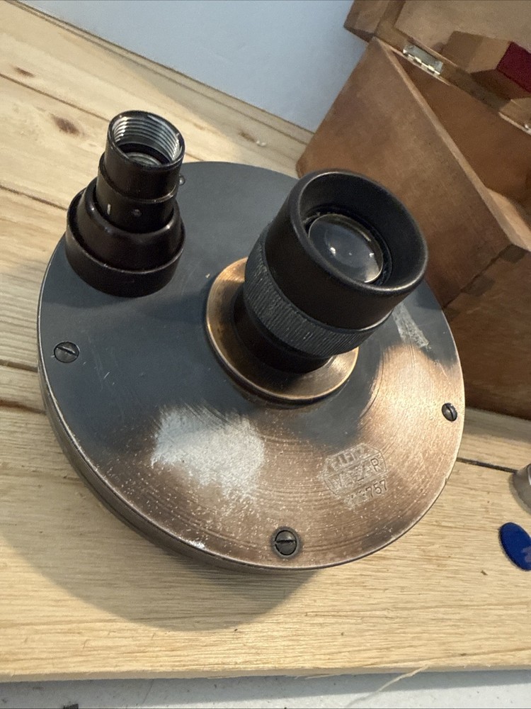 Vintage E. Leitz Wetzlar goniometer head For tool makers microscope 373757 Case