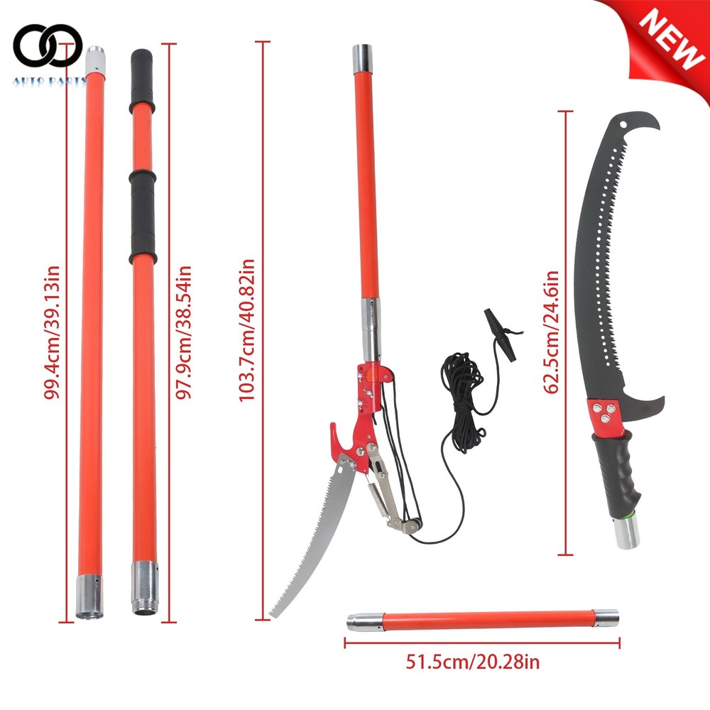 9 Orange 30ft Pruner Saw Combination Extendable Tree Trimmers Section