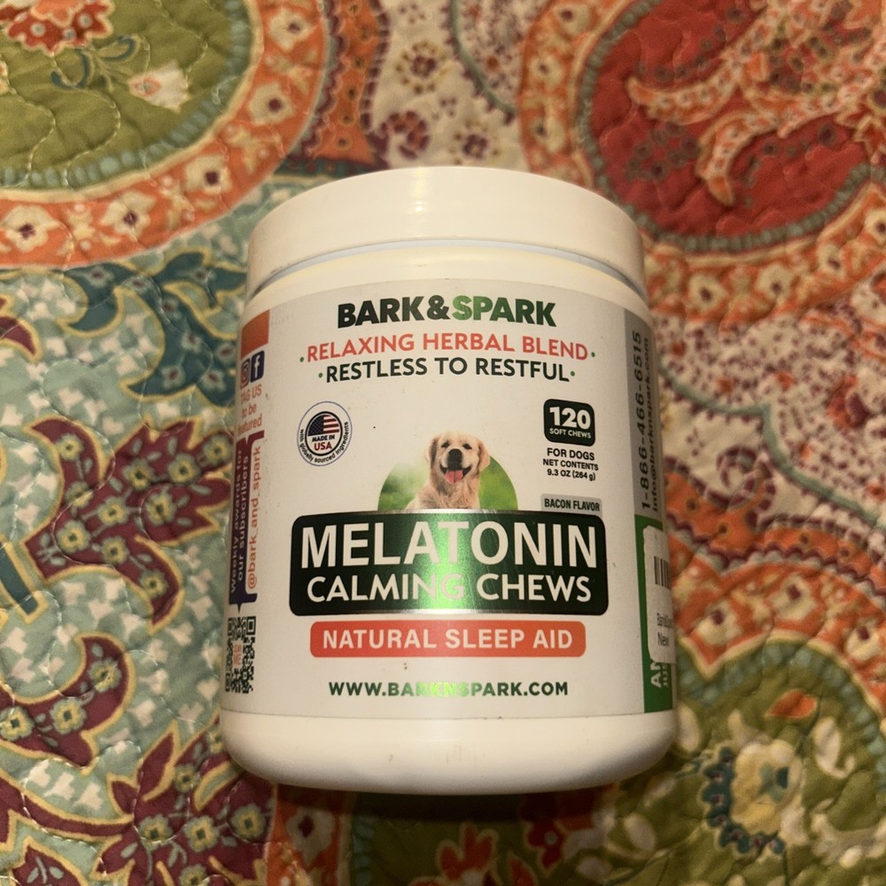 BARK & SPARK Melatonin Calming Chews 120soft Chews
