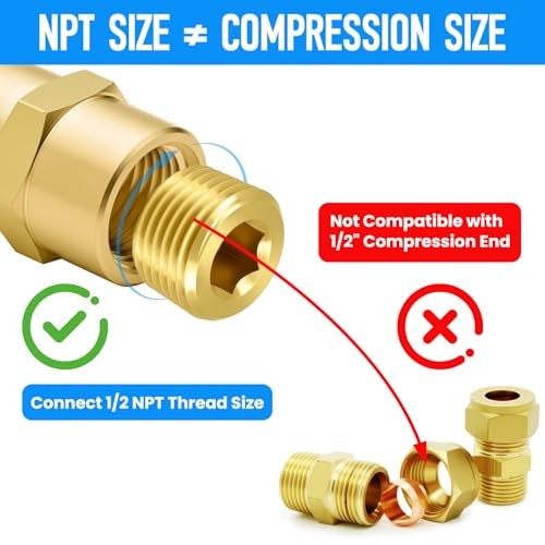 4PCS Male Brass Pipe Plug | Counter Sunk Internal Hex Socket Head 1/2 NPT