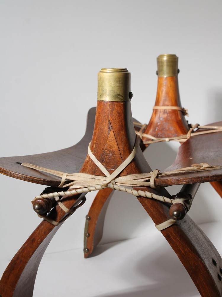 Brutalist Ottoman Camel Saddle Stool