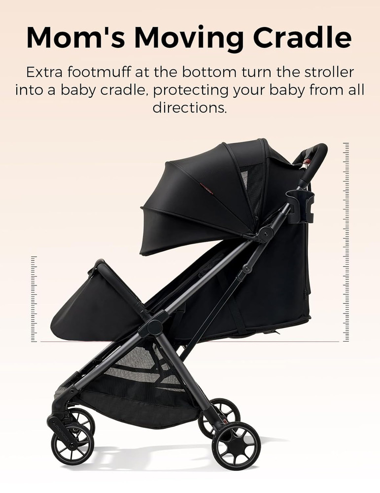 Compact Clickgo Lightweight Stroller with One-Click Fold & UPF50+ Canopy