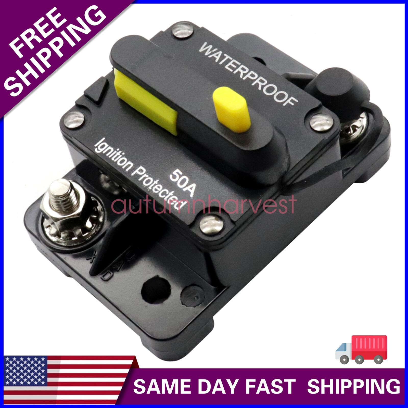 Circuit Breaker Reset 50AMP 12V DC Car Auto Marine Stereo Audio FuseInverter