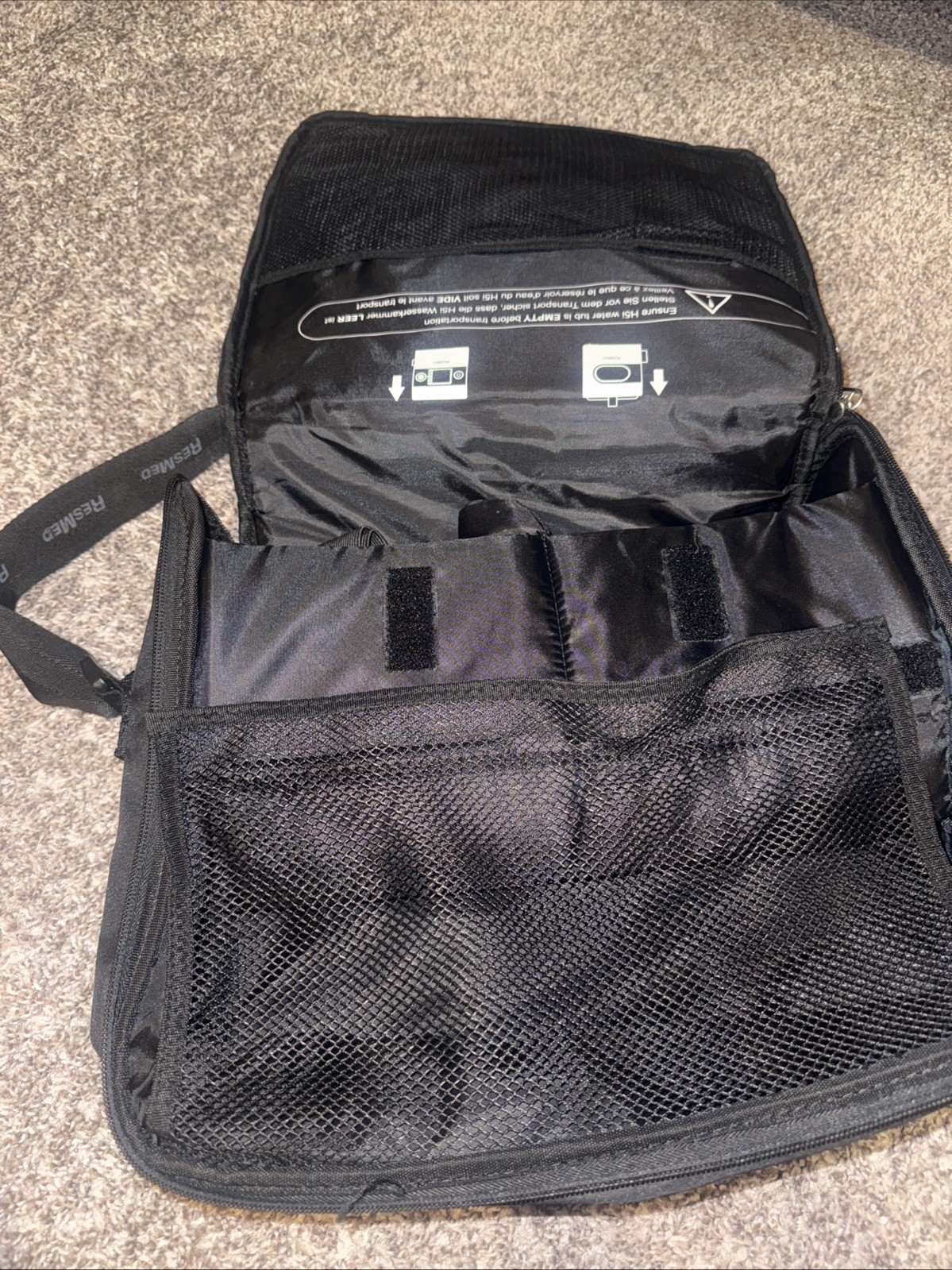 ResMed Travel Bag CPAP Shoulder Strap Lightly Padded Black Carrying Case Only