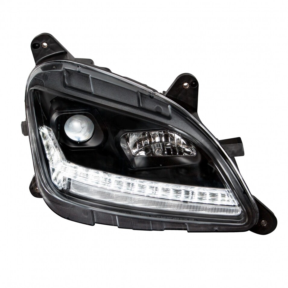 Blackout Projection Headlight w/ LED Sequential Turn/DRL for Peterbilt-Passenger