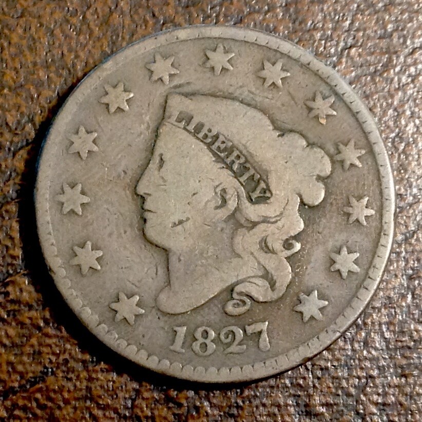 1827 Coronet Head US Large Cent cd