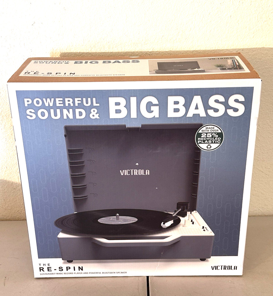 Victrola - Re-Spin Sustainable Bluetooth Suitcase Record Player - Graphite Grey