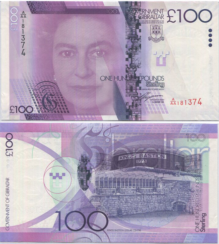 Gibraltar 100 Pounds 2011 P 39 UNC