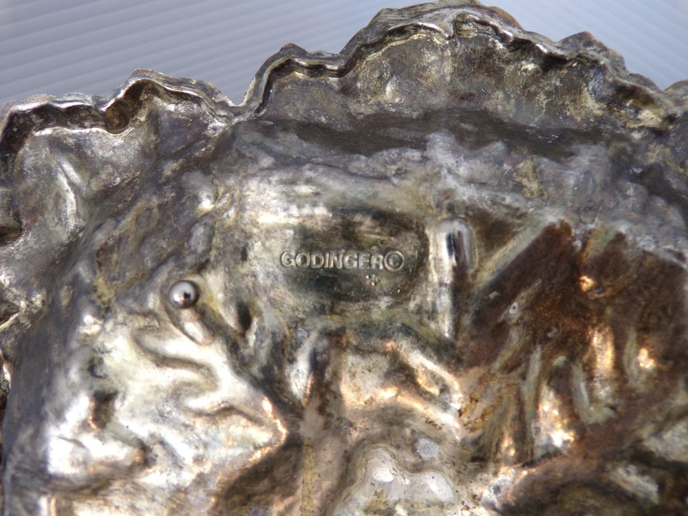 GODINGER SILVER PLATE GRAPEVINE Design GRAPE LEAF Serving Dish Tray 7"