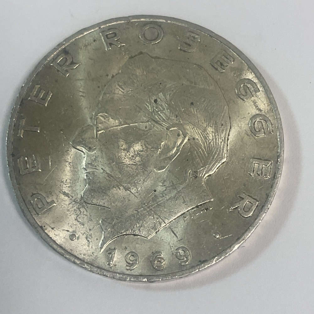 1969 Austria 25 Schilling Peter Rosegger silver coin Austrian Mint