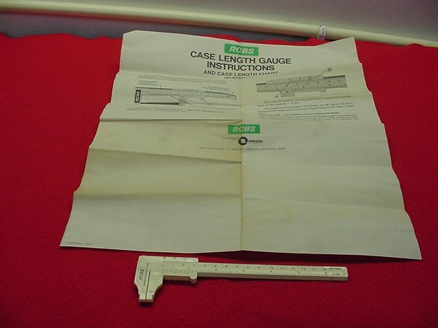 RCBS- Case Length Gauge w/Chart/Instructions- Nice !!