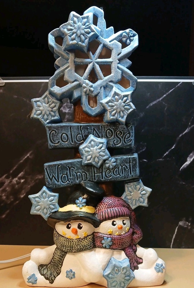 Cold Nose Warm Heart Lighted ceramic Christmas Stack.