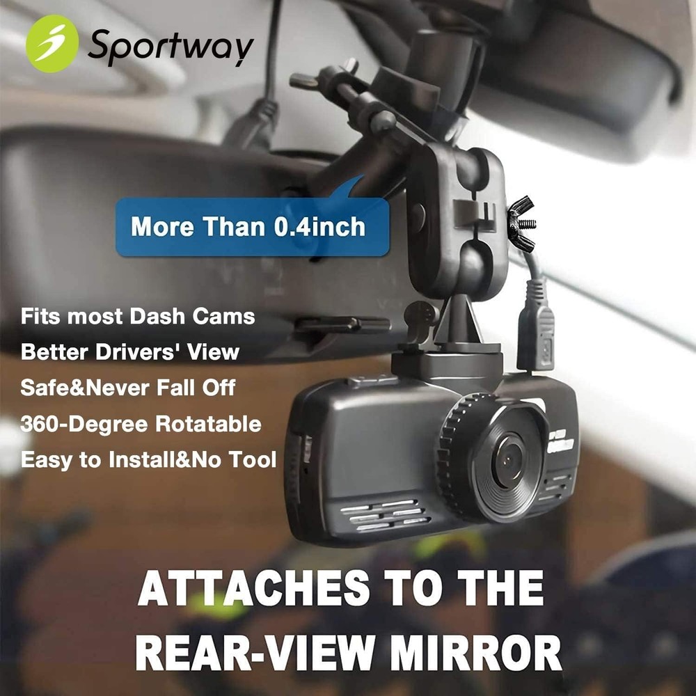 S80 Dash Cam mount, Mirror Mount Holder with 16pcs Joints
