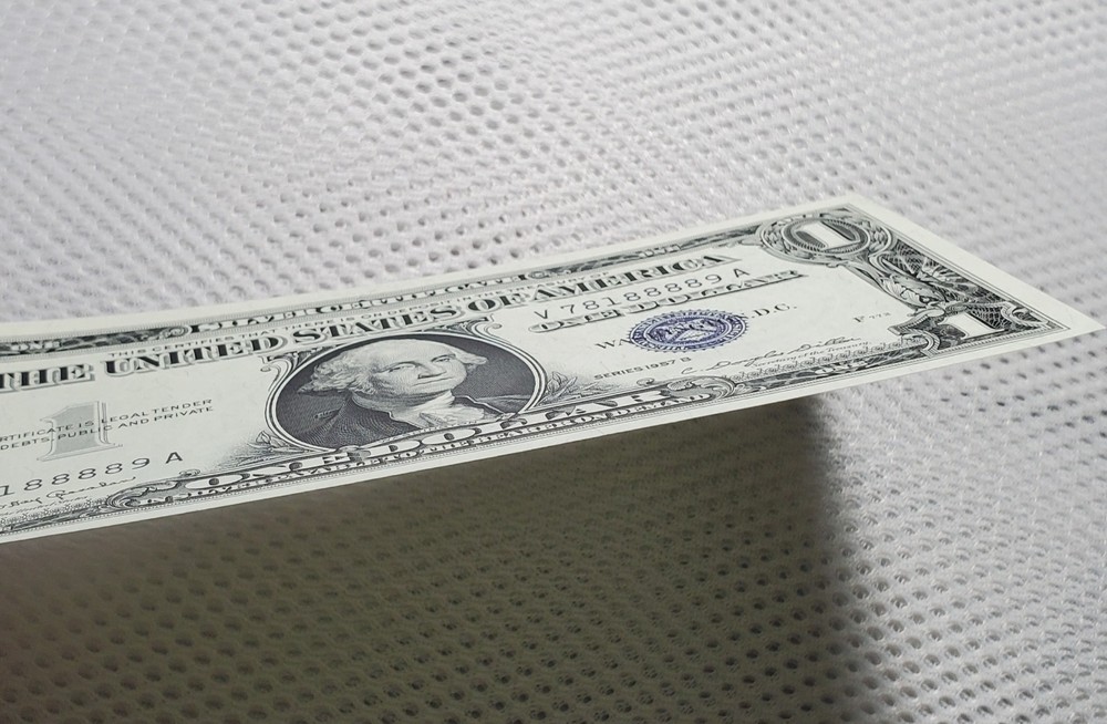 Fancy Serial Number Consecutive Set 1957 $1 Silver Certificate Blue Seal UNC