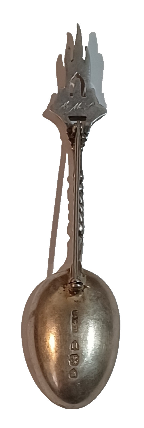 Vtg Scott Monument Edinburgh Saunders & Shepherd Sterling Spoon Brooch Pin