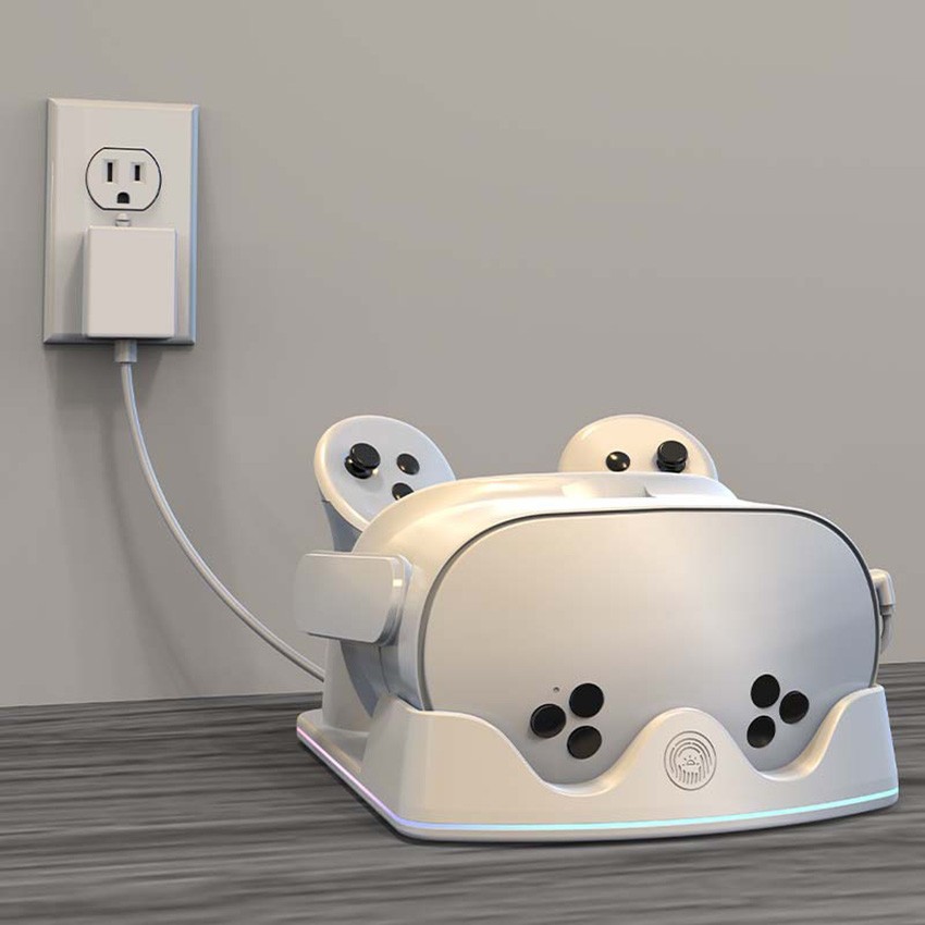 Charging Dock with LED Light for Quest 2/3/3S VR Controller and Headset Charger