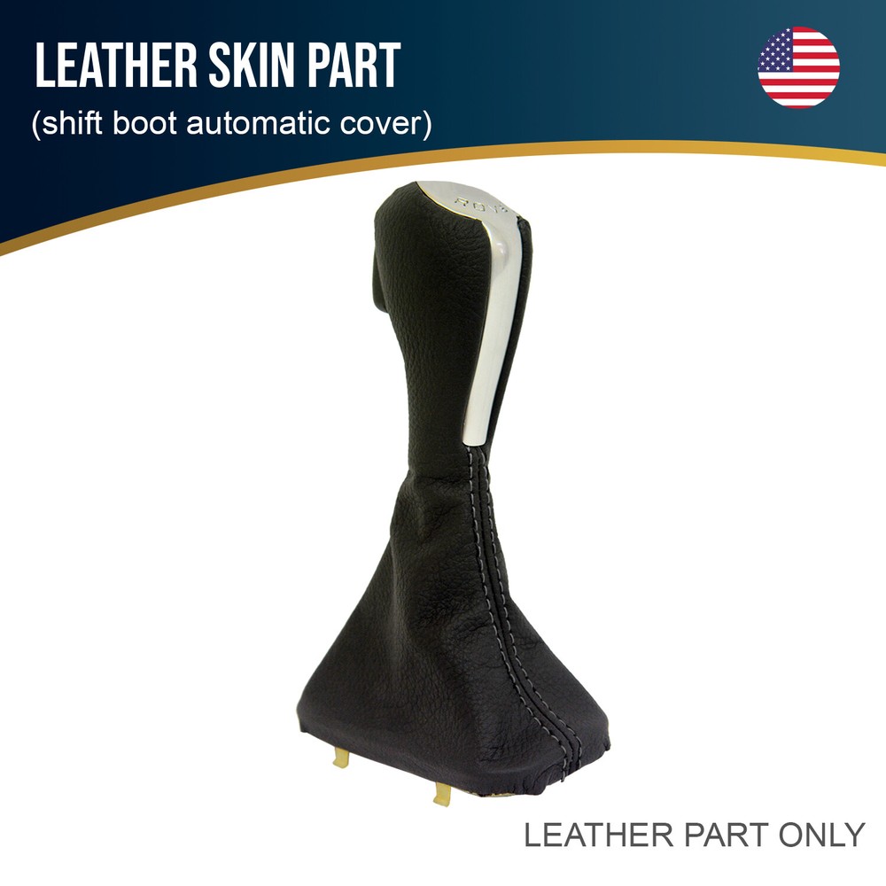 Fits 2003-2012 Range Rover 322 Leather Automatic Shift Boot  Cover Gray Stitch