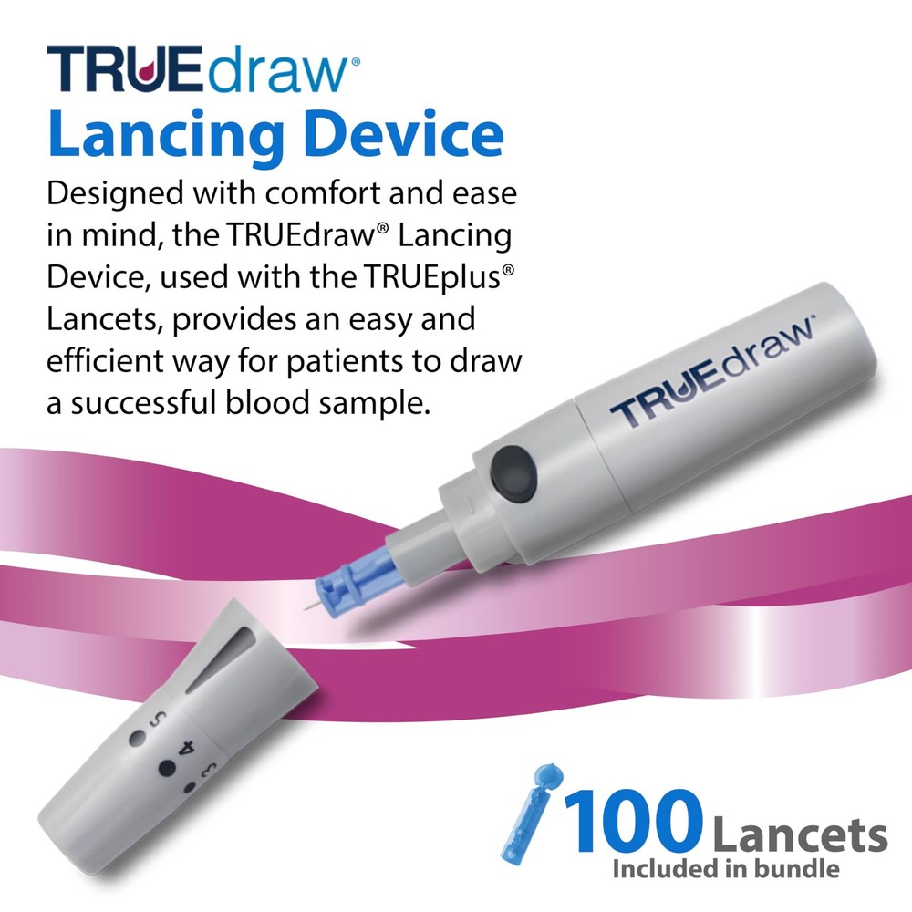 Blood Glucose Meter Bundle - Bluetooth Compatible, 100 Test Strips, 100 Lancets