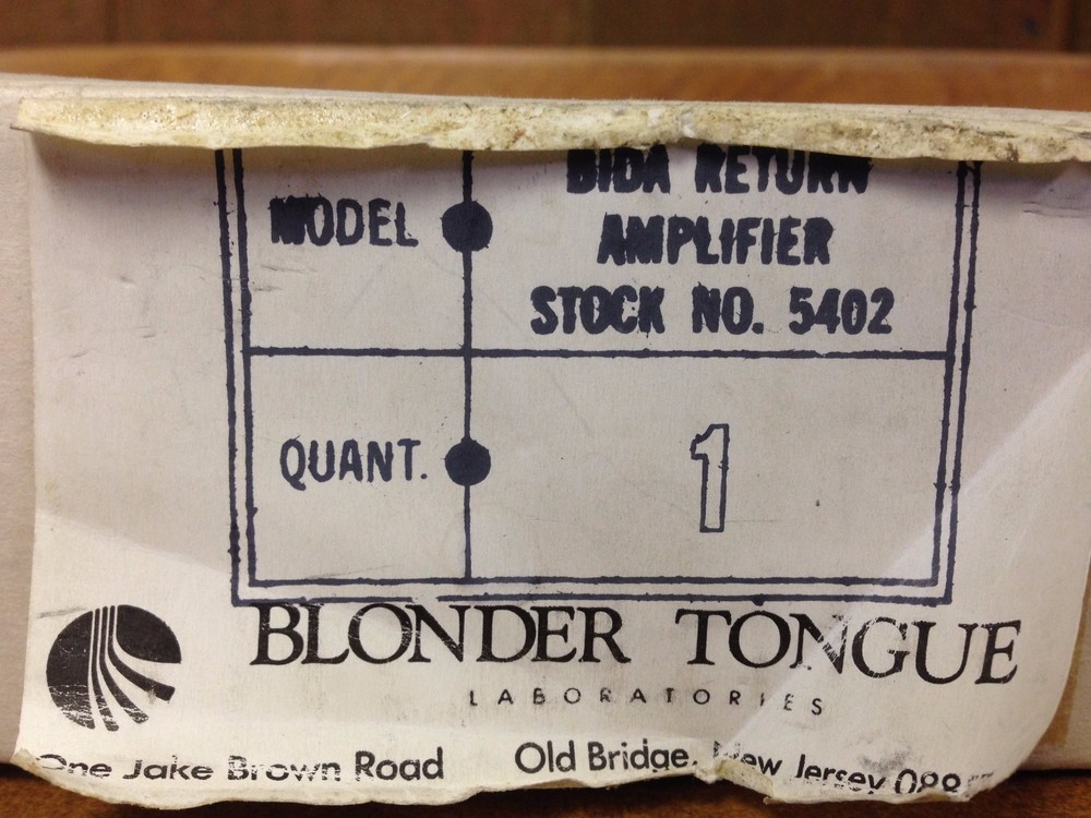 Blonder Tongue BIDA-RA 5402 Return Amplifier