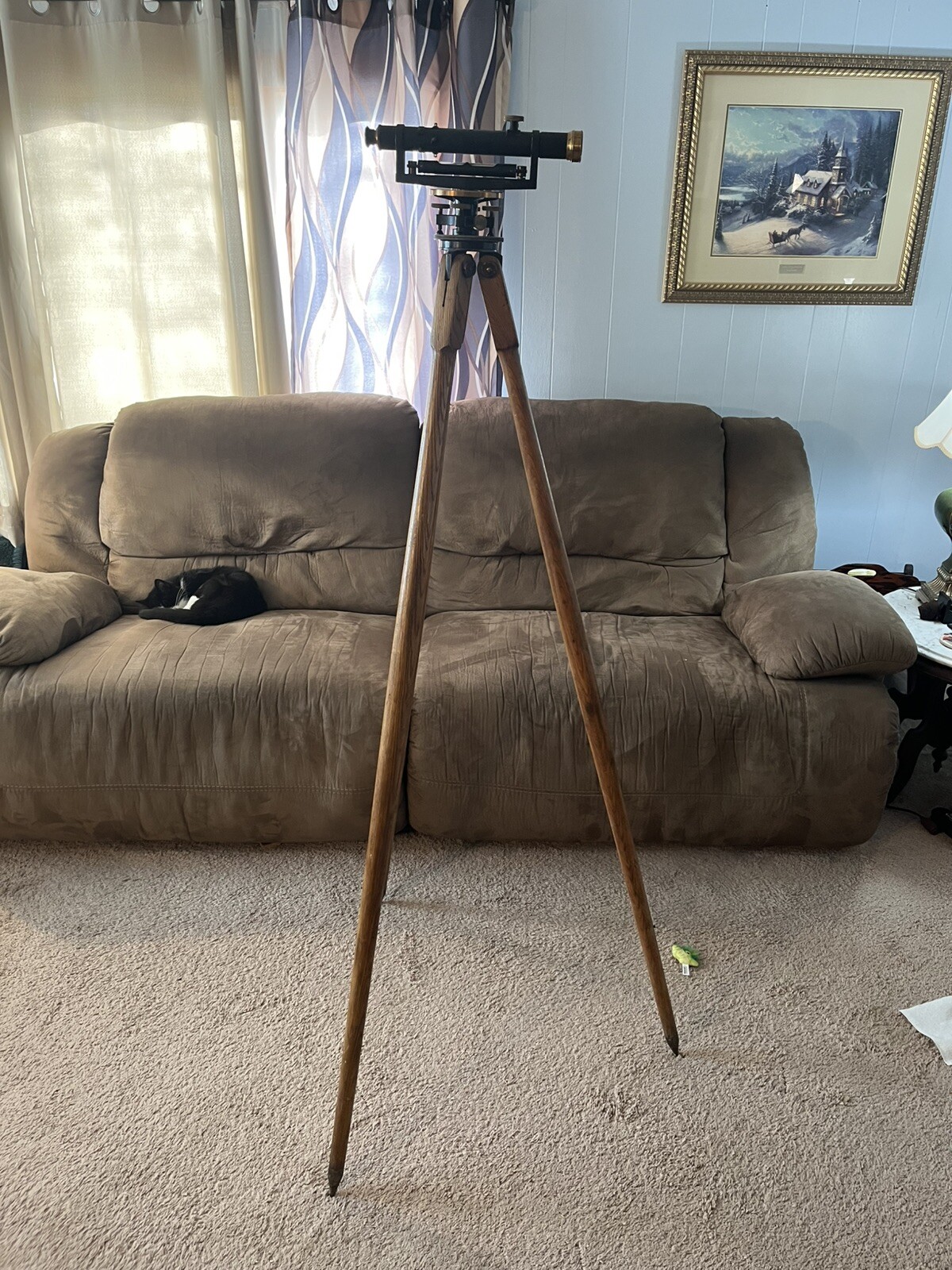 Antique 1924 Kueffel & Esser Co Model 5109 Surveyor Transit W/ Orig Tripod