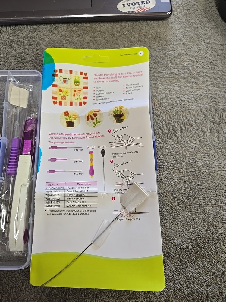 DIY Punch Needle Magic Embroidery Pen Set Stitching Thread Tool Sewing Craft Kit