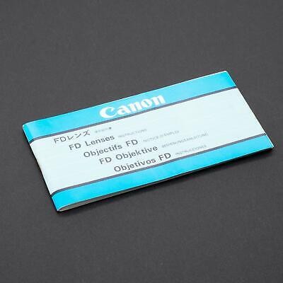 Canon FD Lenses Instructions