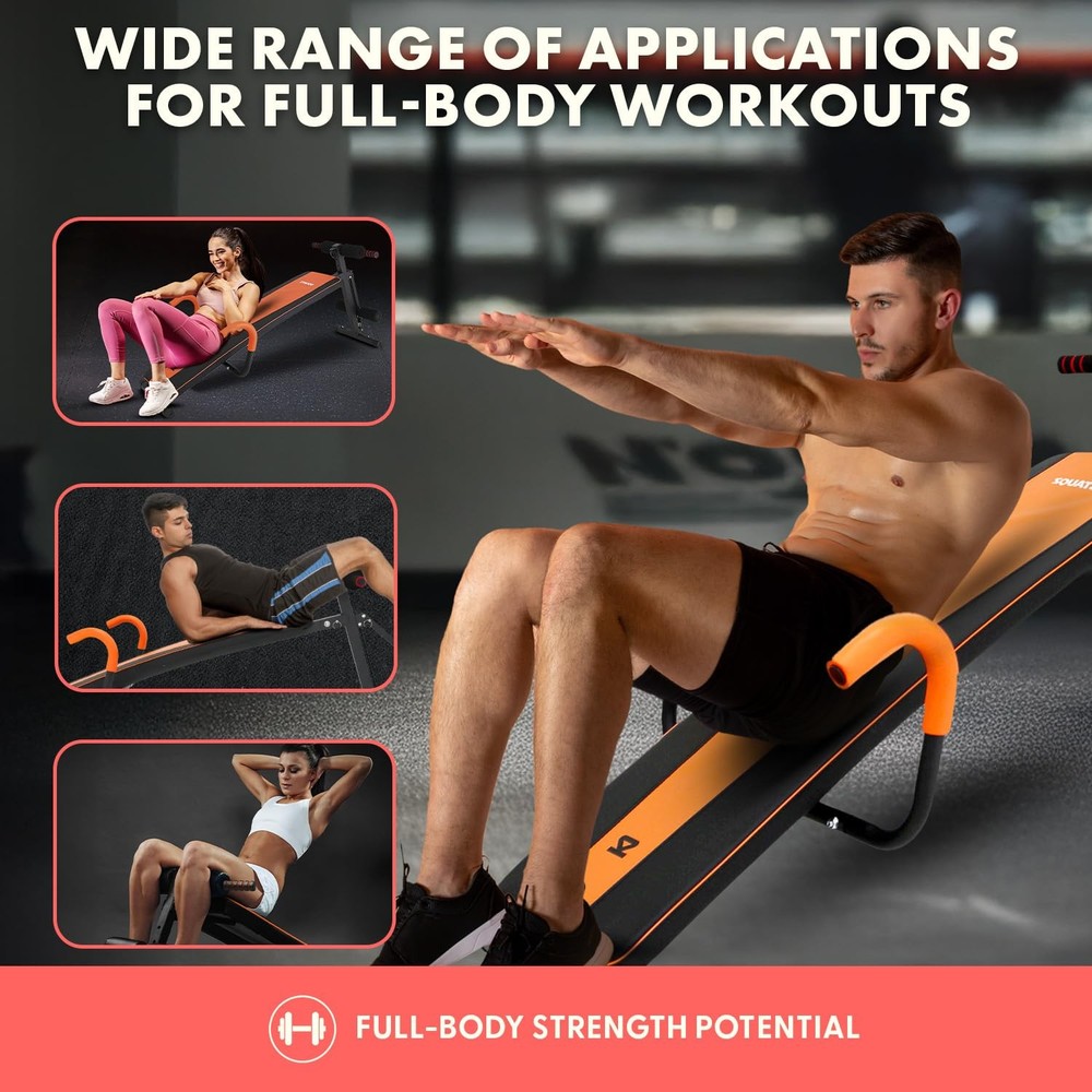 Adjustable Decline Sit-Up Bench for Abs with Handrail, Five Level Abdominal B...