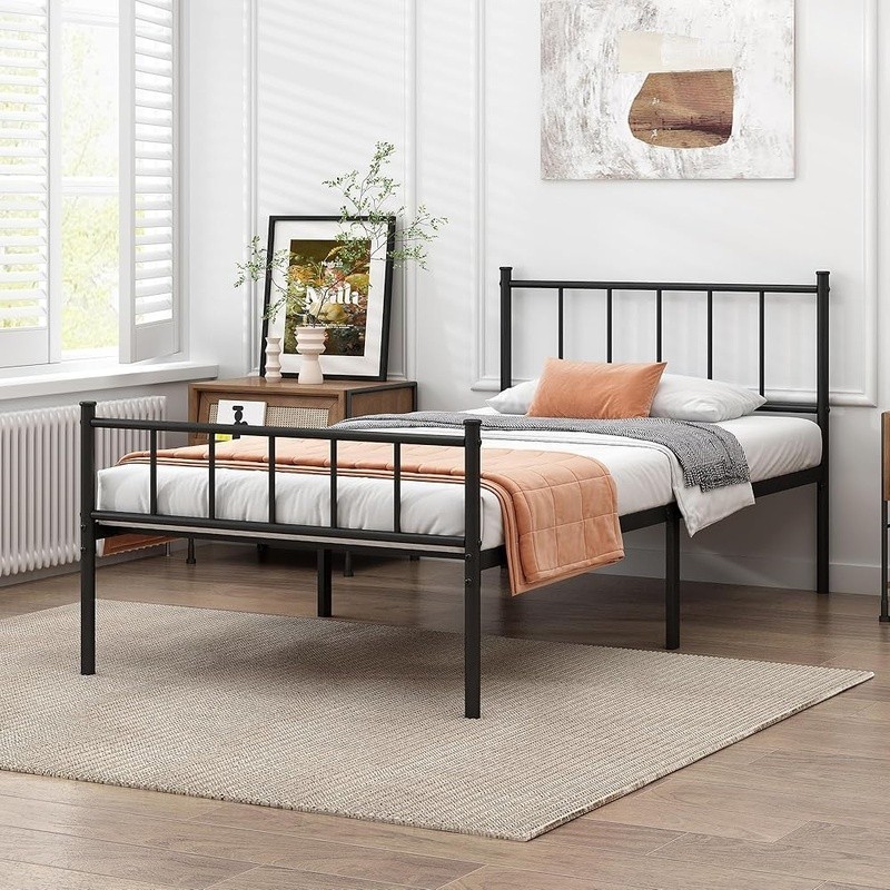 Durable Twin XL Bed Frame No Box Spring Needed Easy Assembly Strong Support New