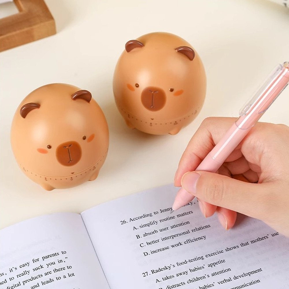 1Pc Capybara Kitchen Timer Mechanical Kitchen Timer Animal Shaped Clock Alarm