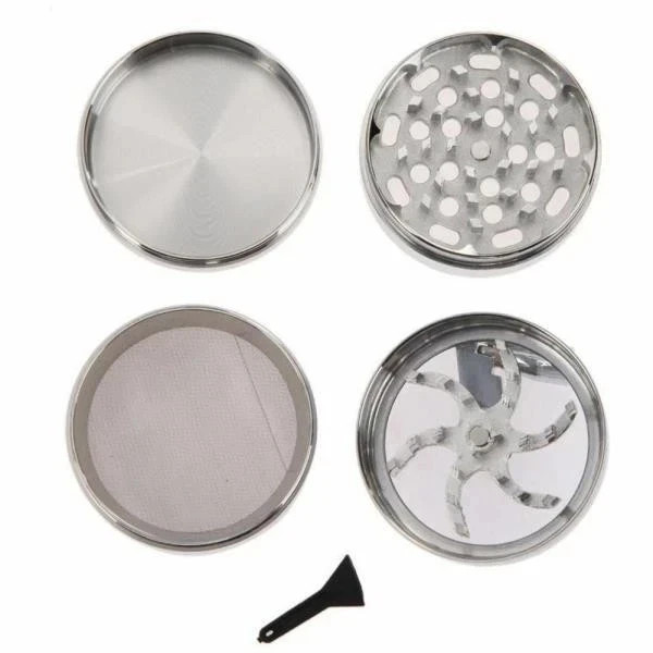 Metal Herb & Spice Grinder with Hand Crank – Manual Crusher for Kitchen Tobacco