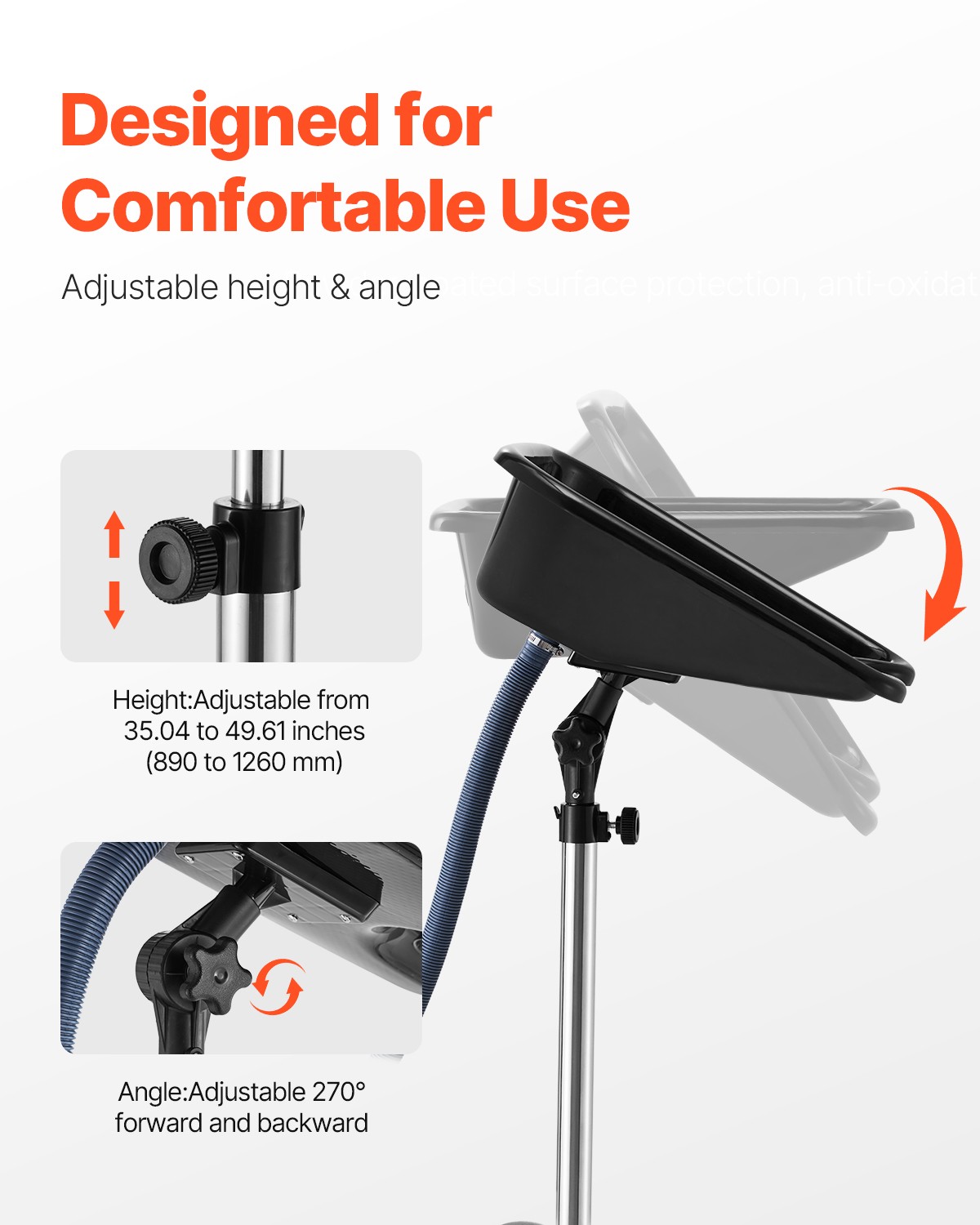 VEVOR Portable Shampoo Bowl Drain Hose Adjustable Salon Sink for Barbershop Home