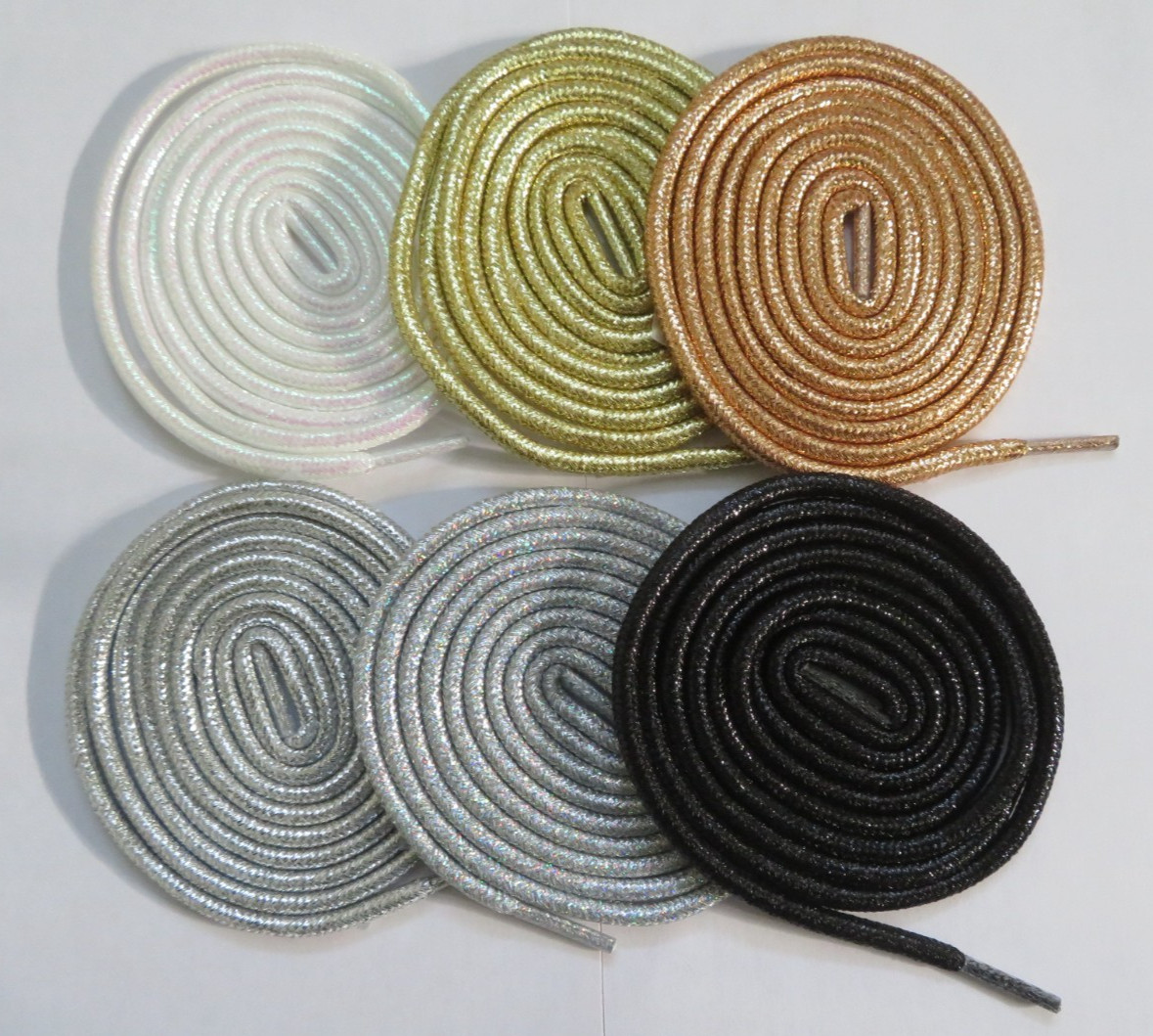 ROUND Holiday Fun Sparkly Glitter SHOE LACES Sneaker Casual Shoe Strings