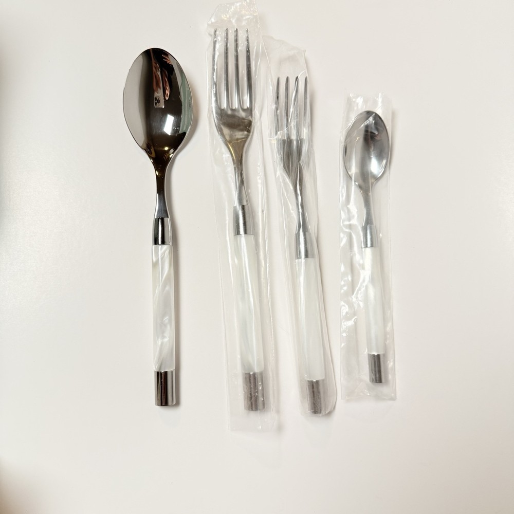 Capdeco Conty White 4 Piece Place Setting Flatware Set MSRP