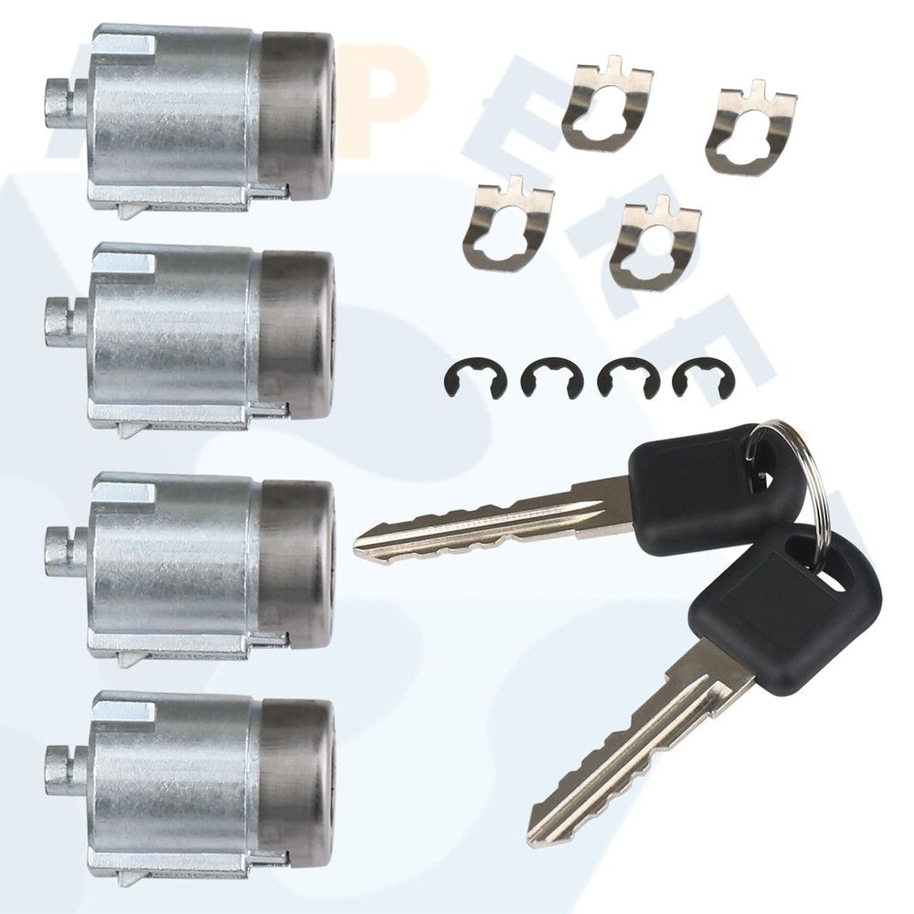 Door Lock Cylinders & Keys for Exterior Handle Compatible with Silver