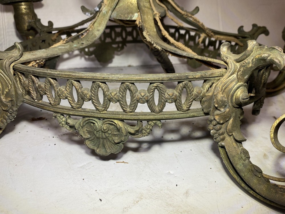 Antique Five Arm Hanging Chandelier Needs Work
