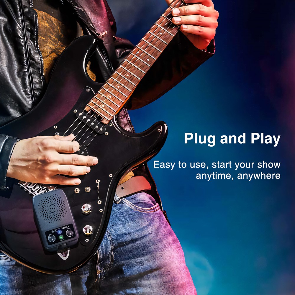 LEKATO Portable Mini Guitar Amp Rechargeable Bluetooth Combo Amplifier 4 Effects