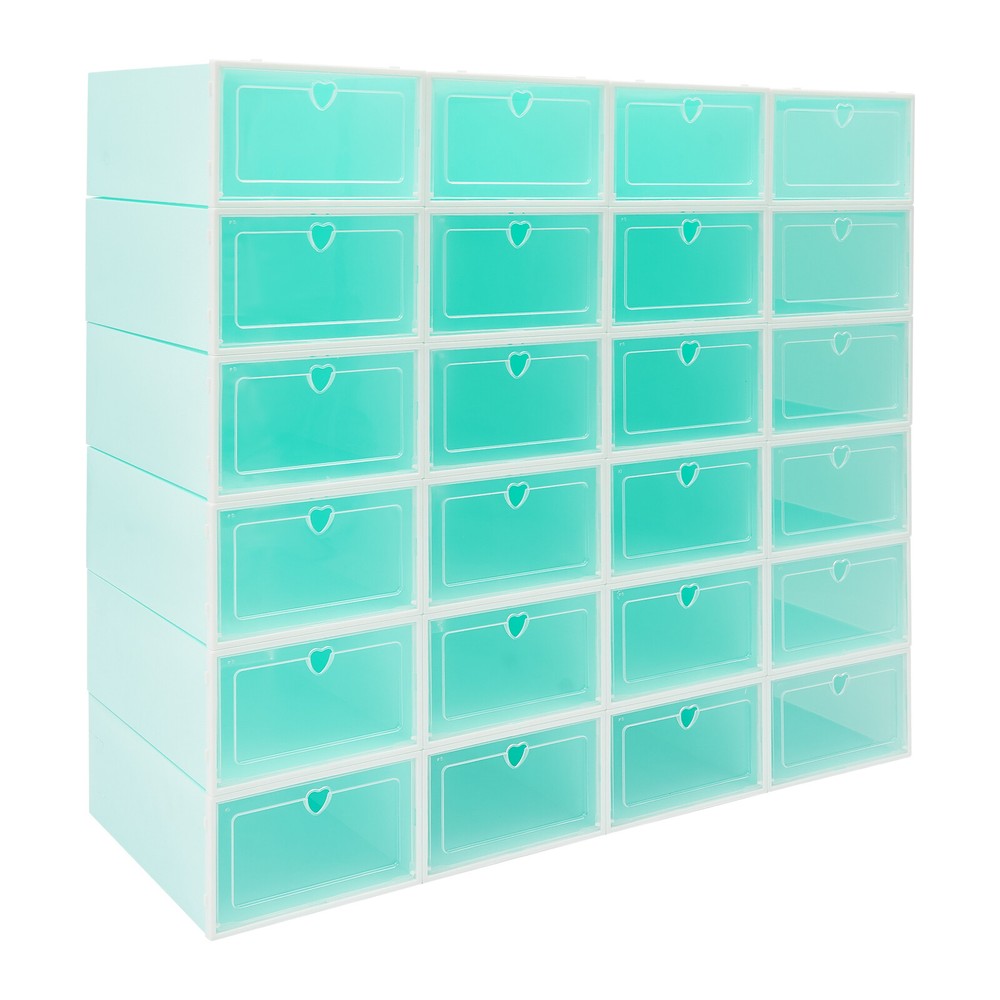 24PCS Shoe Storage Box Stackable Shoe Storage Organizer Container 33*23*14cm