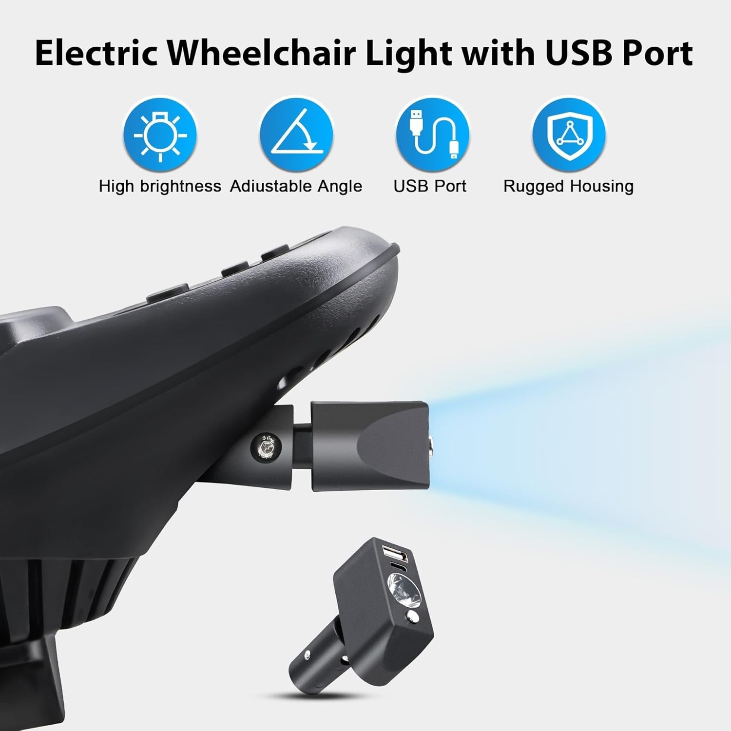 Electric Wheelchair Led Light Power Wheelchair Accessories,3 Pin XLR Head Light
