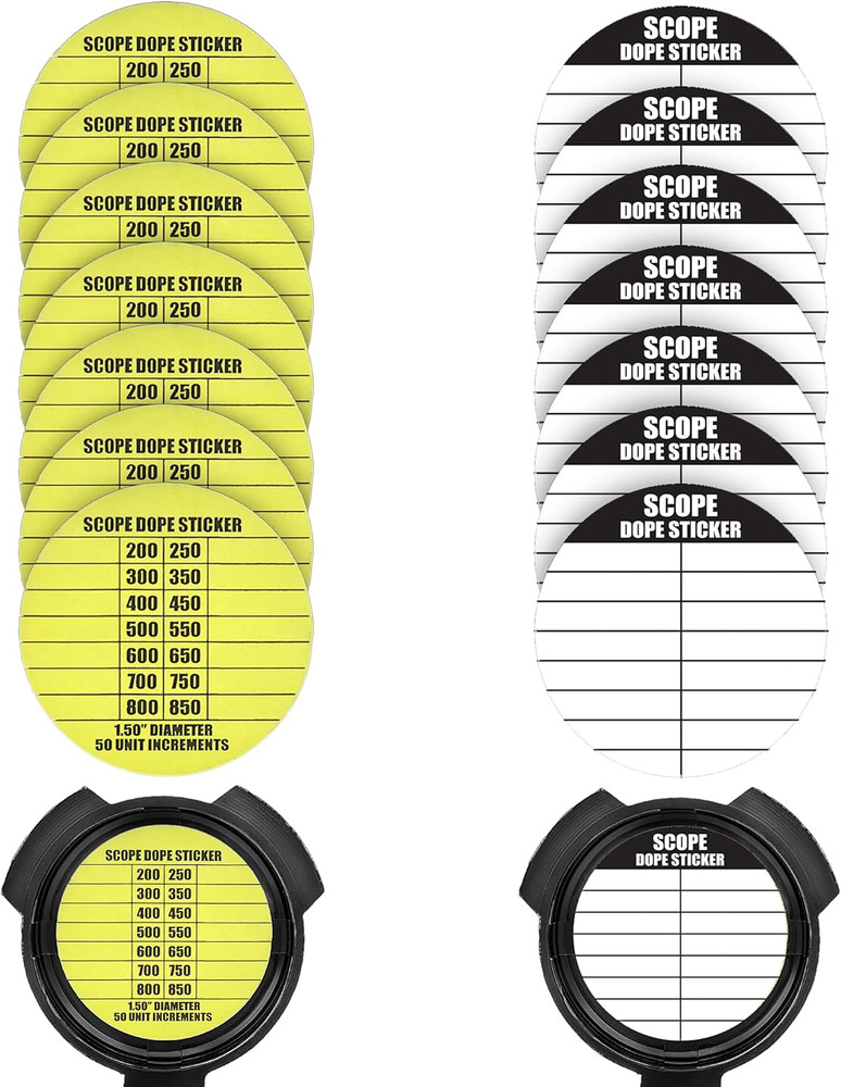 14-Pack Long-Range Shooting Scope DOPE Stickers for Range and Dope Cards