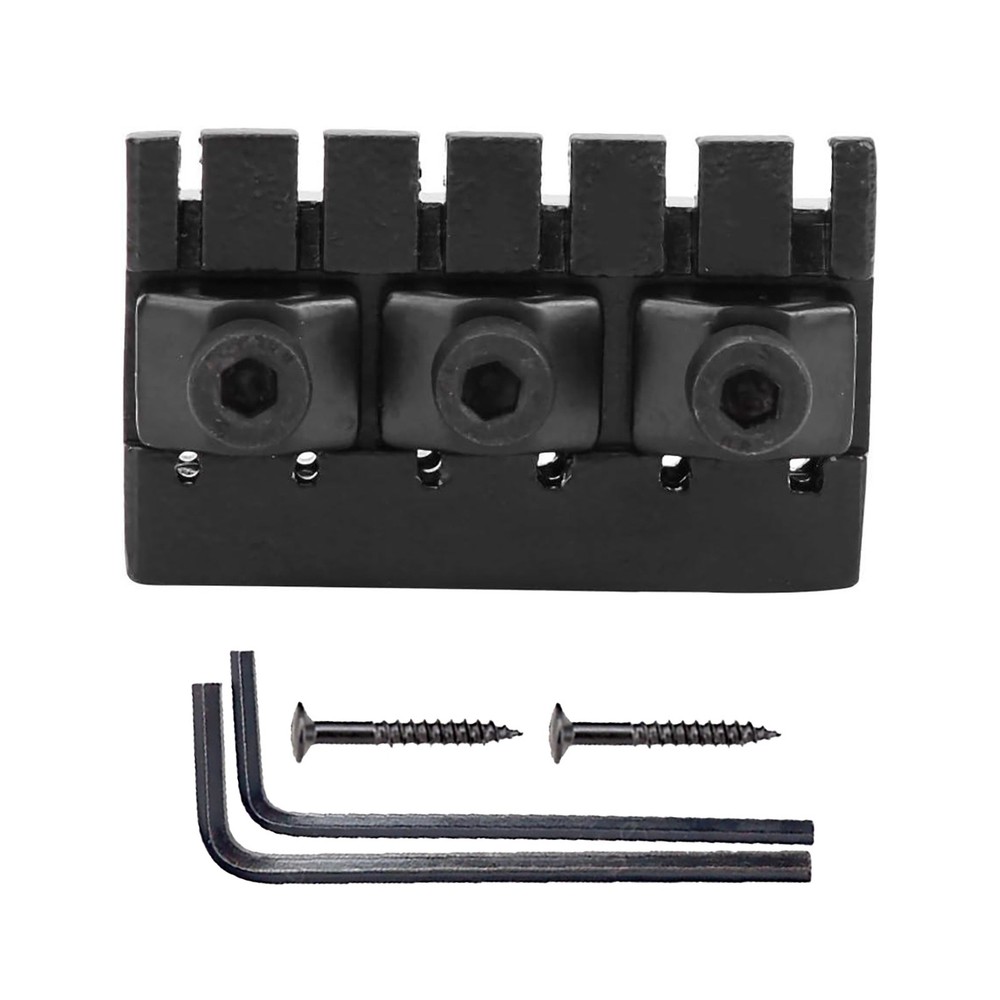 Lock Nut Replacement Kit for Headless 6-String Guitar Black Zinc Alloy Hardware