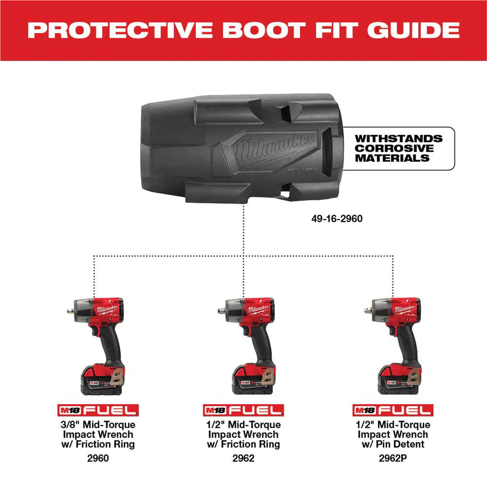 Milwaukee Tool M18 FUEL Mid-Torque Impact Wrench Protective Boot