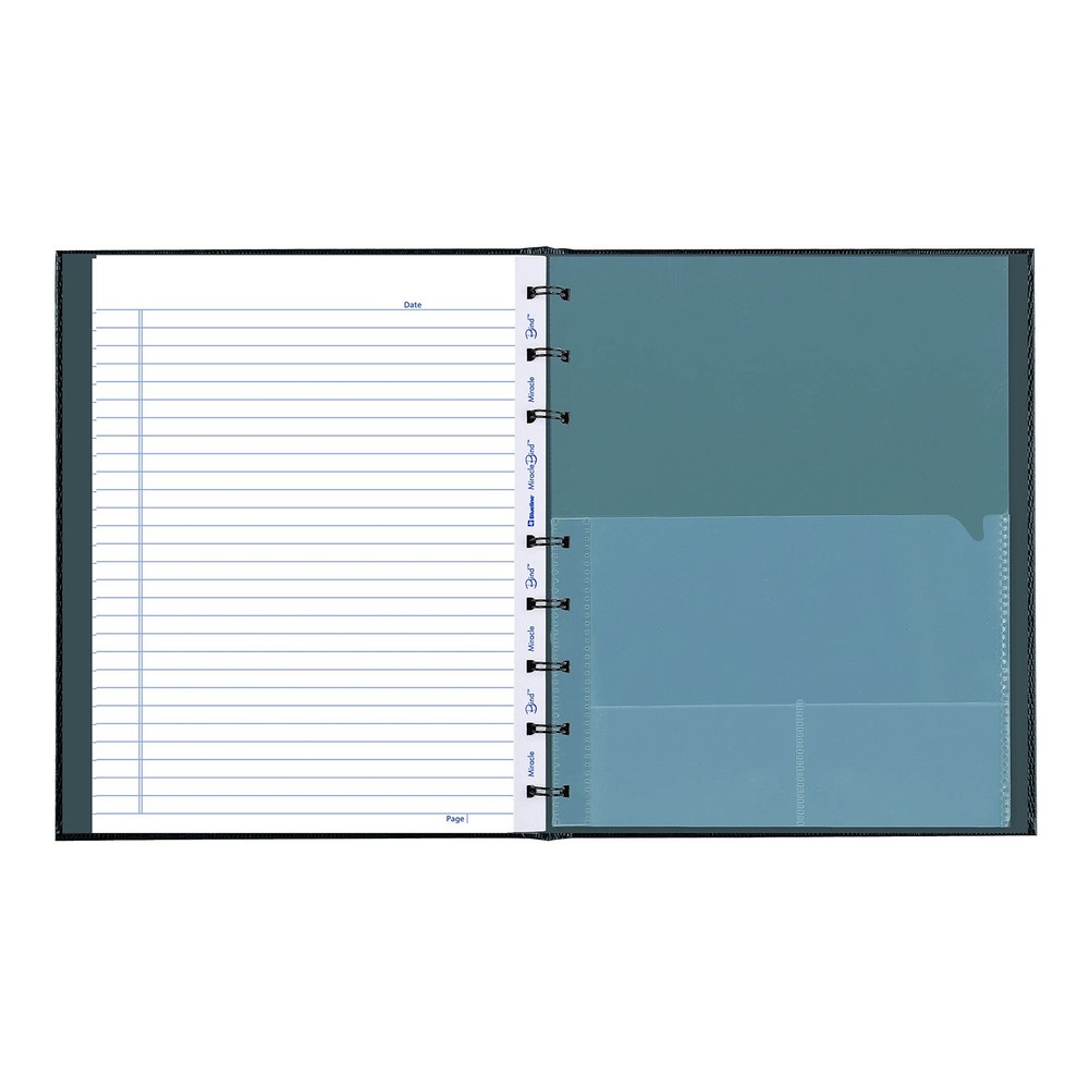 Blueline MiracleBind™ Notebook, Lizard-Like Hard Cover, 150 Repositionable