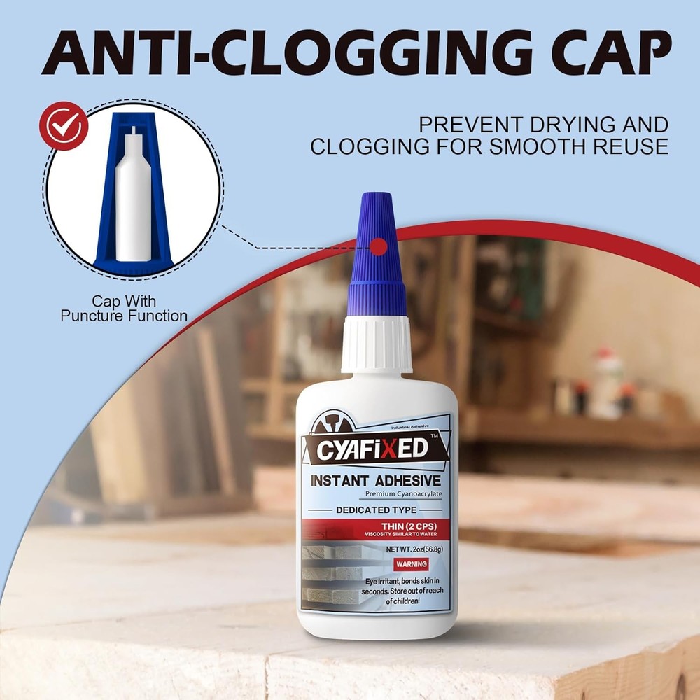 Professional Grade Cyanoacrylate Super Glue, Thin Viscosity CA 2 oz