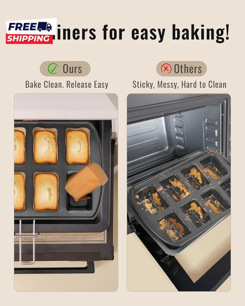 100 Pcs Mini Loaf Pan Liners Compatible with Wilton Mini Loaf Pan