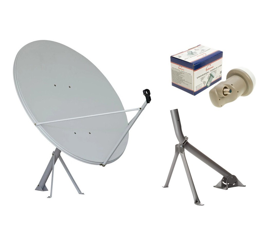 39in (100cm) Satellite Dish Kit w/Tripod Mount & Single LNB- KU BAND FTA Free TV